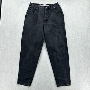 Zena Jeans Women's 16 Black Denim High Waisted Tapered Mom Jeans 90s Vintage